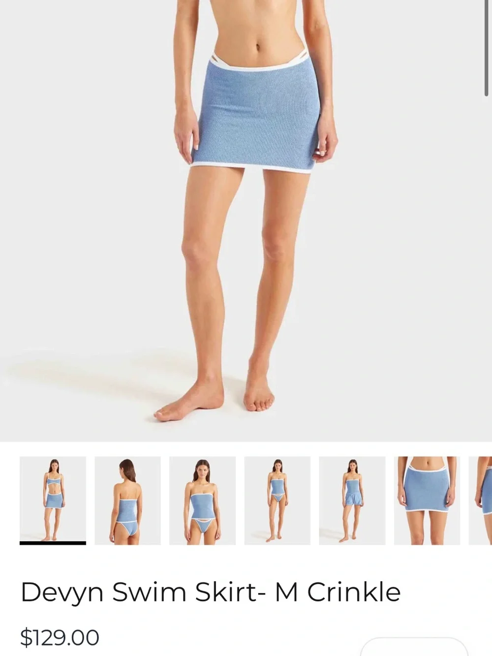Light Blue Knit Women’s swim skirt/top